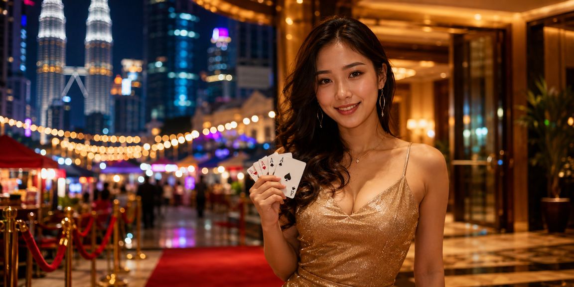 Pemain bermain permainan poker kasino di Kuala Lumpur